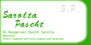 sarolta pascht business card